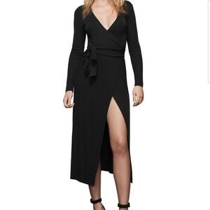 Good American | Ribbed Midi Wrap Dress